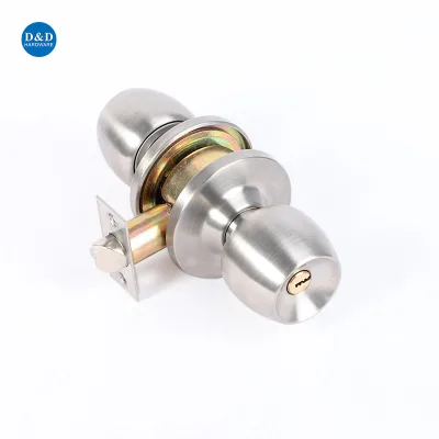 Stainless Steel Passage Bathroom Door Knobs Round Door Handle Lock Tubular Lock Set