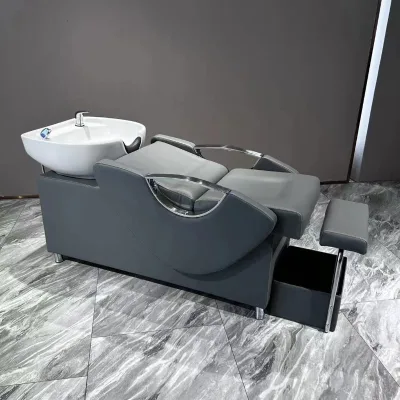 Wholesale Cheap Price Lying Bed for Black Barber Shop Hair Salon Equipment Bascin Salon Furniture Hair Wash Shampoo Chairs