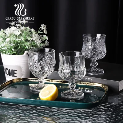 Vintage 7oz 200ml Sublimation New Big Dessert Cups Glass Ice Cream Cup Engraved Wine Glass Set of 6 for Party Occasions