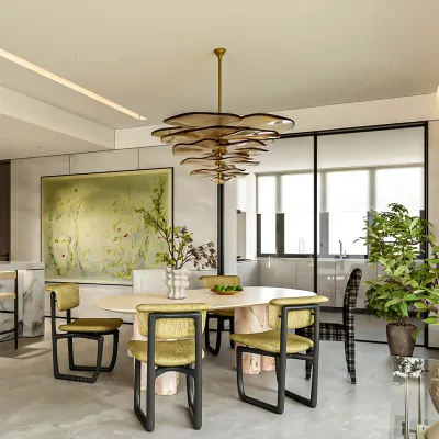 Modern Chic Romantic Flower Glass Pendant Ceiling Light Chic Chandelier for Bedroom or Living Room