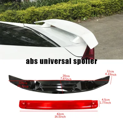 Car Rear Wing Lip Trunk Spoiler,Abs Plastic Carbon Fiber Look Gloss Black Hatchback Roof Rear Wing Body Kit Accessories