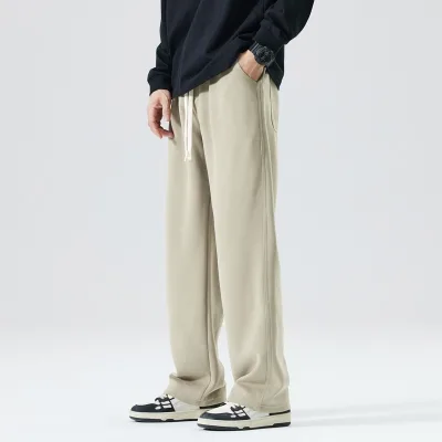 Custom Logo Sweatpants Manufacturers Men's Loose Baggy Sweatpants Flared Sweat Pant Men