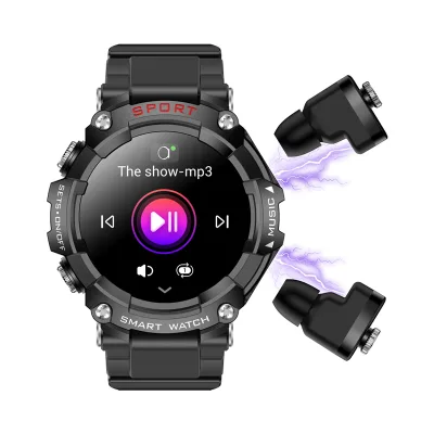 Factory Cheap Price T96 Local Music Wireless Earbud Smart Watch Two in One Fitness tracker Bracelet BT Call Smartwatch