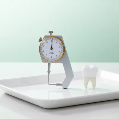 Dental Tools Round Dial Measuring Ruler Thickness Gauge Caliper with Dial Dental Technician Caliper for Dental Clinic
