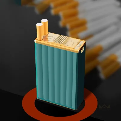 OEM Aluminum Waterproof Anti-pressure Moisture-proof Electroplated Frosted Portable Cigarette Case 20 Pieces