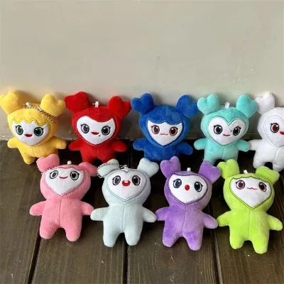 Korean Kawaii Women 9 Members Girls Group Cartoon K-pop Stuffed Idol Doll Toy Kpop Plush Keychain
