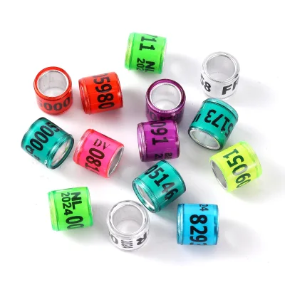 Pigeon Foot Ring Aluminum Plastic Material Bird Foot Ring with Numbers Multicolor Optional Bird Supplies