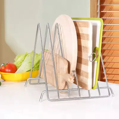 Kitchen Cutting Board Rack Holder Multifunction Sustainable Silver Multi-size Cutting Board Storage Holders & Racks