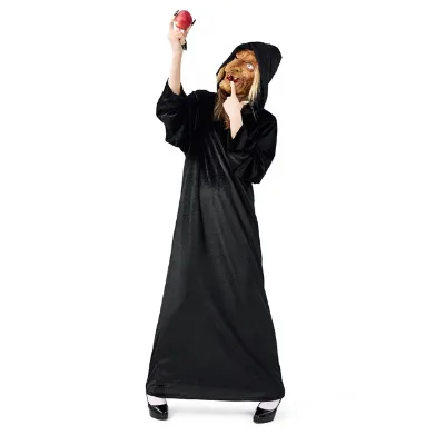 2025 new styles Adult Black Witch Devil Costume Medieval Maiden Halloween Fancy Cosplay Dress