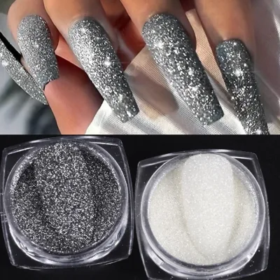 Nail Art Mirror Effect Reflective Sparkling Micro-Glitter Glitter Powder with Crystal and Vintage Explosion Effects