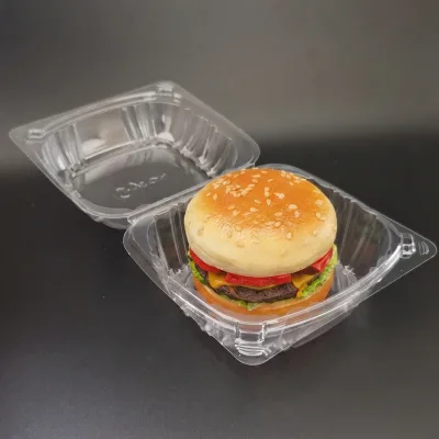 Customized Food Grade Printing Fast Food Packaging Container Clear Plastic Ops Container for Fast Delivery