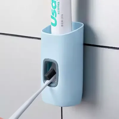 IStapromo Gifts Automatic Toothpaste Squeezer, Home Bathroom, Non Perforated, Wall Mounted Toothbrush Holder