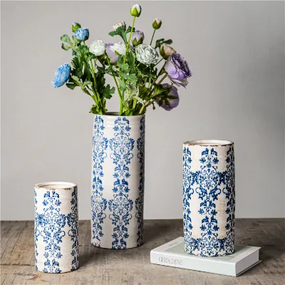 Wholesale Ornament Handicraft Porcelain Bud Vase Office Home Table Top Decoration Tall Ceramic Flower Vases