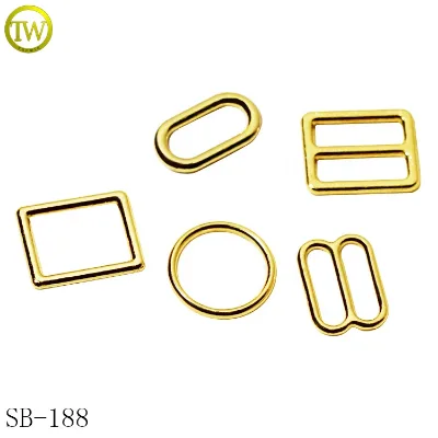 Hot Selling Gold Color Alloy Square Rings Adjustable G Buckle Swimwear Clasp with Bra Decorative Strap Hook Hot Bikini