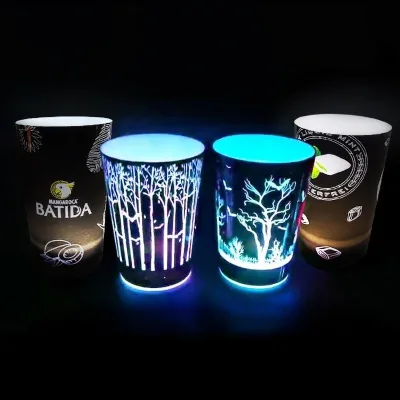 Hot Selling 12oz 350ml Luminous LED Cup for Bar Parties with Bright Flashing Effect RGB Colors Changeable Custom Design