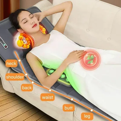 Shiatsu Kneading Heating Massage Mattress Heating Vibrating Back Neck Body Massage Home Office Electric Massage Mattress