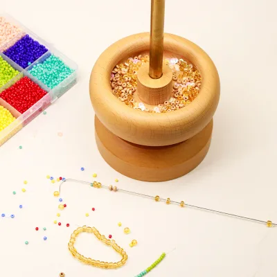 D&D DS230328 Quick Hand-Rotating DIY Tools Plastic Beaded Jewelry Bowl for Rice Knitting and Embroidery Made of Wooden Needles