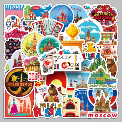 50PCS Factory Direct Vase Stickers All Cut PVC Affordable Decoration Russia Stickers