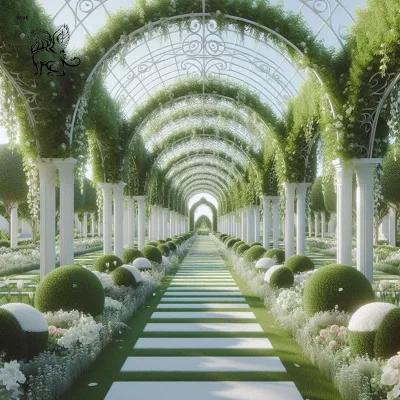 Custom Large Wedding Corridor Decoration Marble Pillar Gallery Pergola White Stone Roman Column Pavilion Gazebo