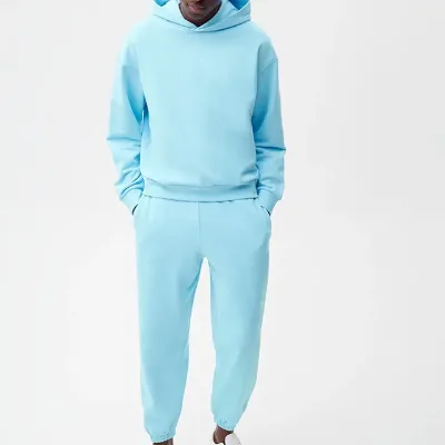 Custom Unisex Winter Plus Size Sweatsuit Set with Logo Private Label-Sweatpants Sweatshirt Tracksuit