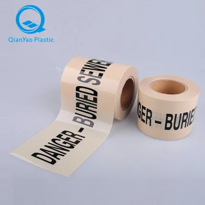 Cream /Sand/Beige Color Buired SEWER Main Below Underground Non-detectable Warning Tape, Mains Marker Tape