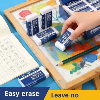 Soft White Rectangular Rubber TPR Student Pencil Eraser Ingenuity School Office Correction Exam Art Sketch Promotional