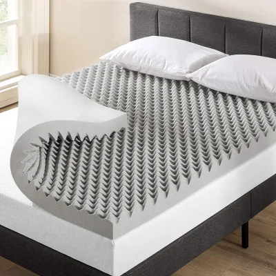 Custom Full Size Bamboo Charcoal Rolling Foam Top Mattress Bed Topper