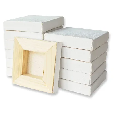 Professional 2*2 Inch Triple Primed Stretched 100% Cotton Painting Canvas Set with Wood Frame for Watercolor Painting