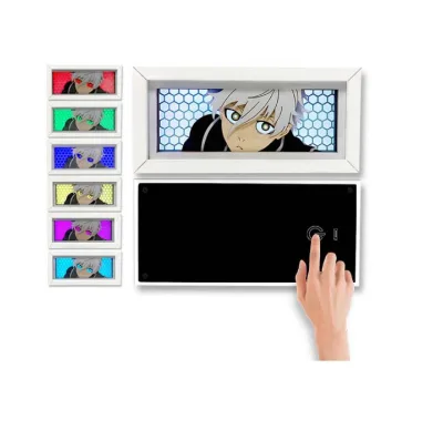 198 Designs Anime Fancy Led Box Change Color Cartoon Luffy Sasuke Led Light Shadow Box Frame DBZ 3D Acrylic Paper Led Lamp Box