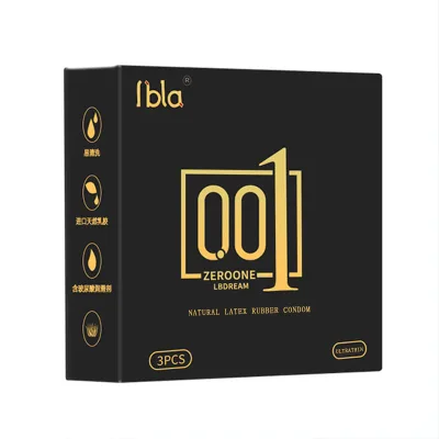 3pcs LBLA Ultra Thin Natural Latex Condoms with Lubricant Soft Silicone Chocolate Flavor FSC Certified 0.03mm Thickness for Men