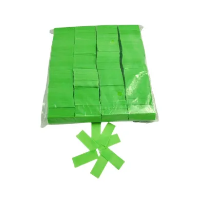 Customized Rectangle Powder Party Popper Flameproof Paper Green Color