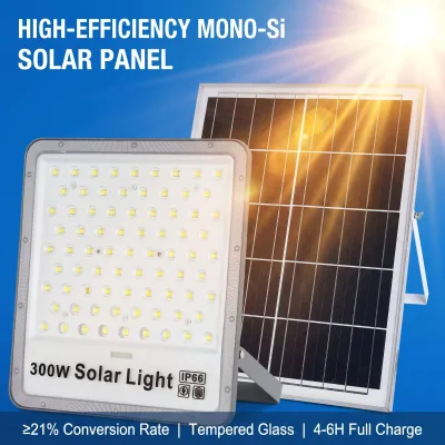 GJX 200W Aluminum & PC IP65 Solar Light with 6000K Daylight LED 70x140 Beam Angle for Garden Use