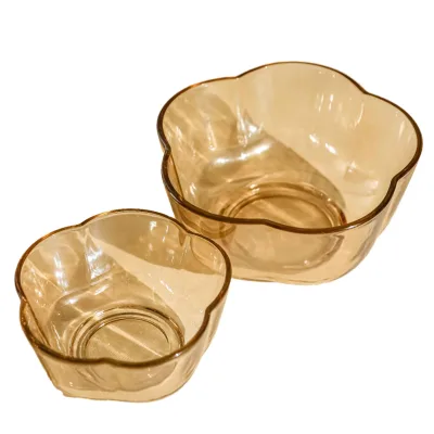 Fashion Wholesale Factory Disposable Eco-friendly Lead-Free Glass Food Container Light Luxury Salad Kitchen 8 Inch American