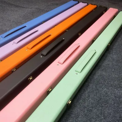 Two-piece Colored Chinese Snooker Billiard Cue case Double Slots Integrated Design Black Eight Wear-resistant PU Material 1.5