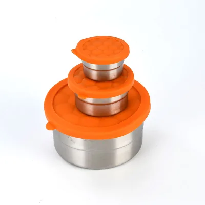 Bento LunchBox Food Container Basin Sealed Bowl Round Stainless Steel Protect Fresh Box Storage Crisper Bbowl With Sealing Cover