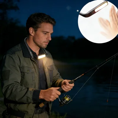 Rechargeable Fishing Light Torch Flexible LED Camping Light Adjustable Brightness 3 Colors 5 Levels With Timer for Outdoors