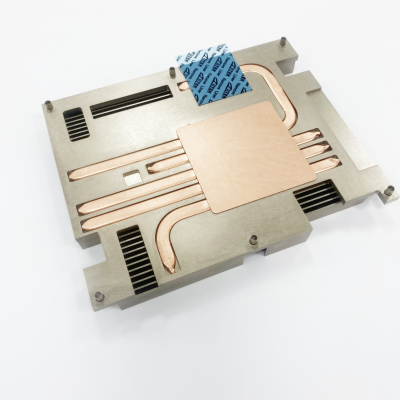 CNC Machined Copper & Aluminum Material Radiator Server Application Thermal Solution CPU Heat Sink with Heat Pipes
