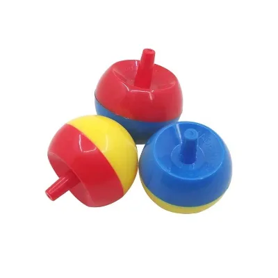 Wholesale Colorful Plastic Mini Hand Screwing Plastic Small Spin apple Shape Gyro Toy for Kids