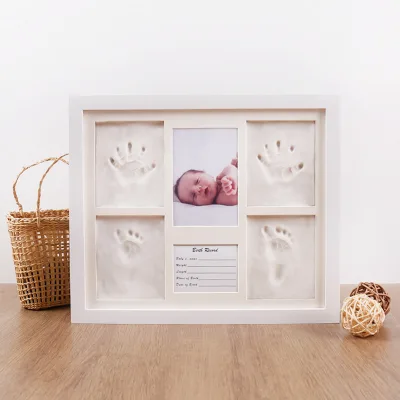 Babi DIY Multicolor Art Frame Handprint Family Print Keepsake Baby Souvenir with Handprint and Family Memory
