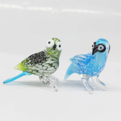 Big Handmade Owl Bird Glass Murano Figurines
