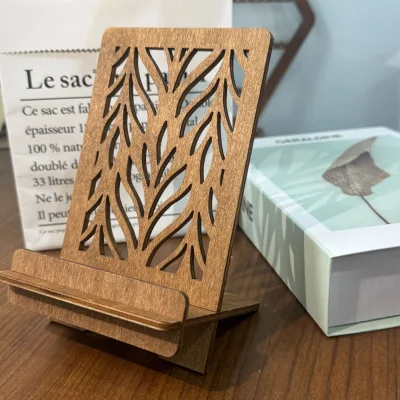 Retro Wooden Phone Holder Wooden Crafts Desktop Mobile Phone Holder