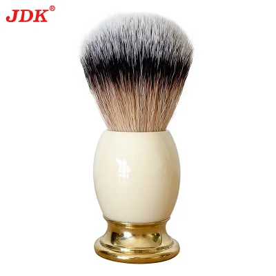 Hot Sell Luxury Shaving Brush Heavy Steel Base Faux Ivory White Acrylic Handle Shaving Brushes for Men Traditional Wet Shaving