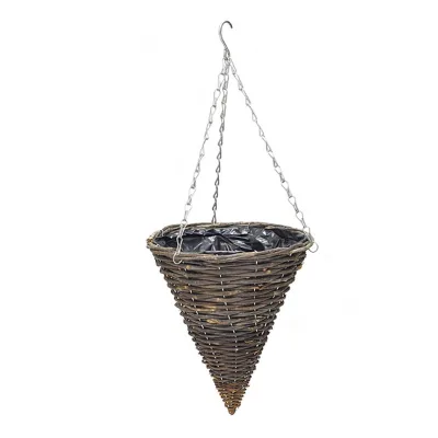 Handmade Decorative Hanging Wicker Rattan Flower Baskets for Flowers