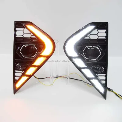 Dual Color LED Daytime Running Light DRL Fog Light for Isuzu MUX 2024 2025 2026 Auto Accessories