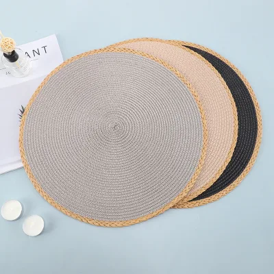 Creative PP Japanese-style Dining Table Woven Placemat Non-Slip Heat Resistant Eco-Friendly 2mm Thick 15in Restaurant Decoration