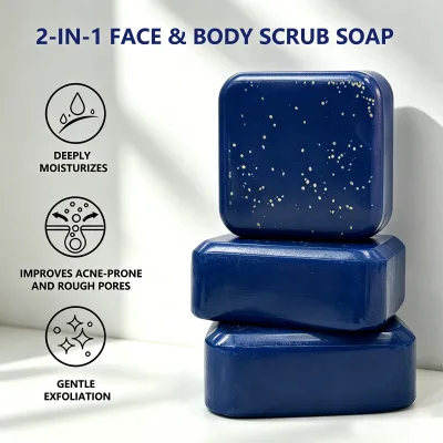 OEM Customized Cleansing and Acne-removing Mild Exfoliating Deep Moisturizing Copper Peptide Exfoliating Scrub Soap