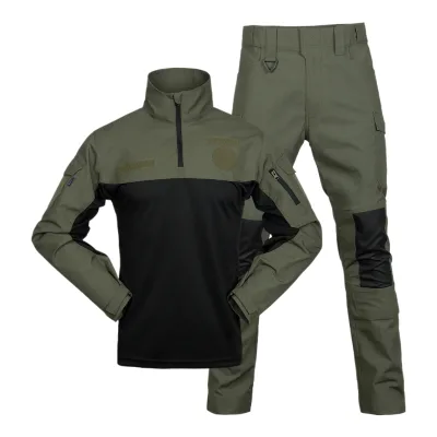 Outdoor Suit Uniform Men's Tactical Clothing Shirt and Combat Pants Set Long Sleeve 1/4 Zip Pullover