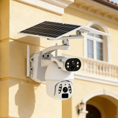 Demax Solar Powered 6MP PTZ Security Camera 4x Zoom Full Color Night Vision 12W 4G Outdoor UBOX 9600mAh 2-way TUYA APP 24h