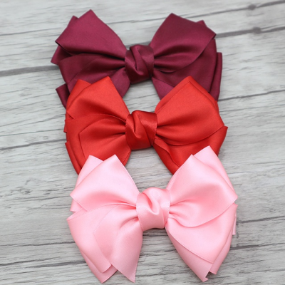 Christmas Satin Ribbon Craft Bows for Decoration,Customized Color Bows for Girls Hair,Layered Decorative Bows