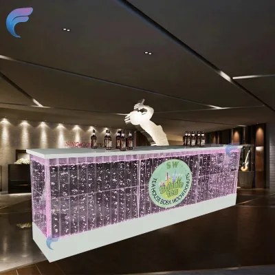 Luminous Coffee/Cocktail Bar Counter with LED Lighting Acrylic Material Customizable Size Modern Design